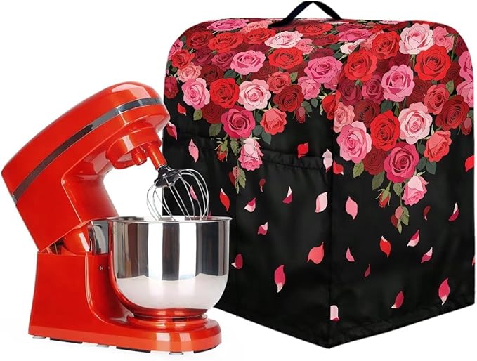Stand Mixer Covers Protector Red Rose Print Stand Mixer Dust Covers Fit Kitchen Aid Mixer 4.5-8 Quart Mixer Valentine's Day Home Kitchen Decor Appliance Covers