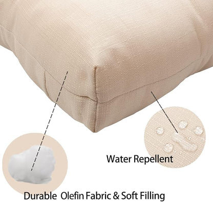 FUNHOME Outdoor Bench Cushion 48 x18 inch with Non-Slip Grips,Water Resistant Porch Swing Cushion,Bench Pillow Pads,Tufted Cushions for Patio Garden Furniture,48" Seat Cushions(Antique Beige)