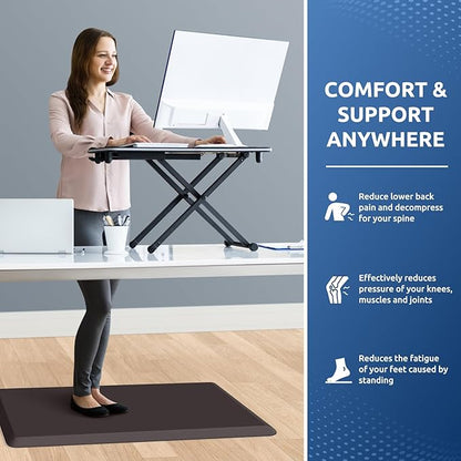 KitchenClouds Kitchen Mat Cushioned Anti Fatigue Rug 20"x32" Waterproof, Non Slip, Standing and Comfort Desk/Floor Mats for House Sink Office (Chocolate)