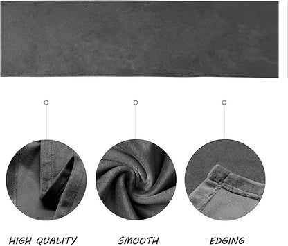 BALCONY & FALCON Velvet Table Runner 14"x95" Dark Gray Luxury Machine Washable Farmhouse Vintage Runner for Table Dining, Party, Wedding, Birthday, Easter, Thanksgiving & Christmas & Home Décor