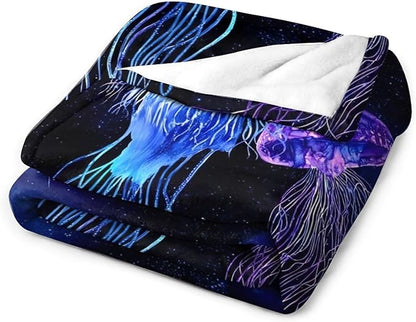 Jellyfish Gifts for Girls & Women - Soft, Warm & Cozy Fleece Throw Blanket for Kids & Adults - 50"x60"