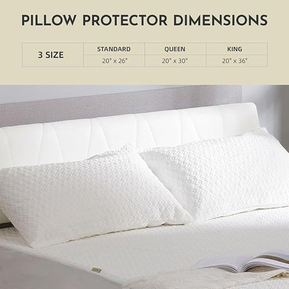 CoolShields Pillow Protector (2 Pack) Queen – Waterproof Zippered Pillow Covers, Hypoallergenic, Premium Pillowcase Encasement for Better Sleep