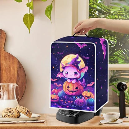 Coffee Maker Covers for Kitchen Counter Halloween Axolotl Coffee Machine Dust Protector with Handle