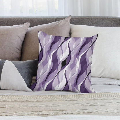 Purple Throw Pillow Covers Modern Abstract Purple and Grey Striped Decorations for Bedroom Living Room Farmhouse Sofa Pillows Bed Couch 22x22 Inch