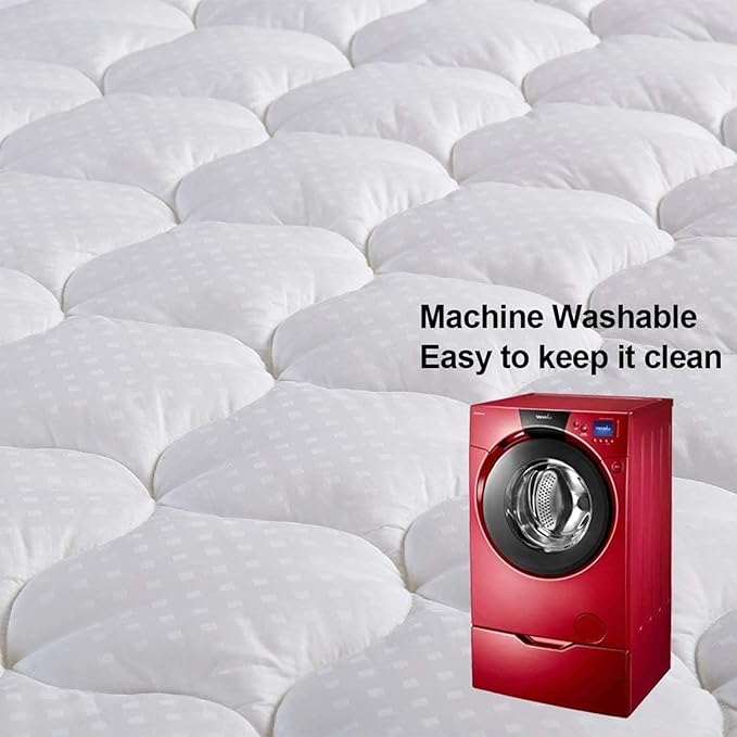 LEISURE TOWN California King Mattress Pad Fitted Quilted Cotton Mattress Cover Cooling Soft Pillow Top Mattress Topper with Down Alternative Filling Mattress Protector with 8-21 Deep Pocket (72x84)