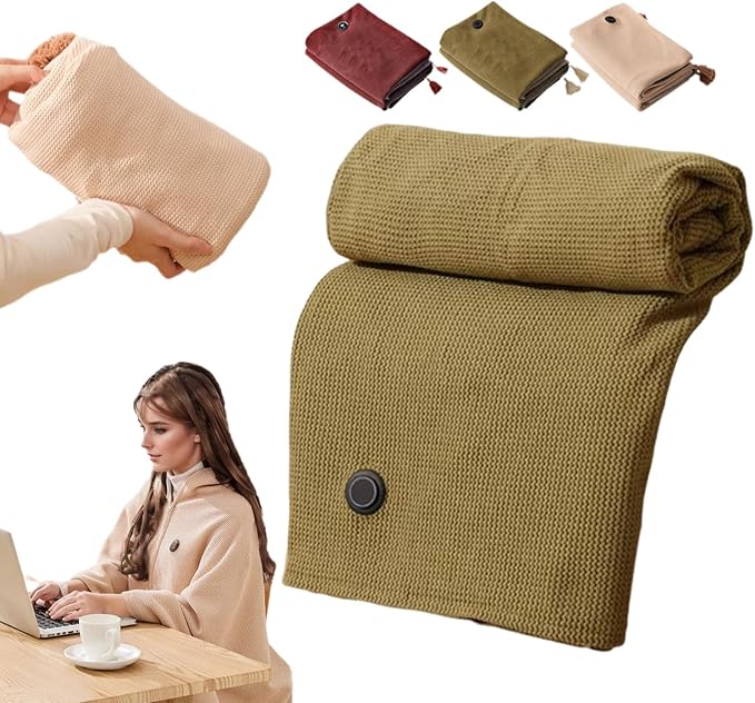 Portable Heated Shawl, 2026 New Portable Heated Blanket Shawl Wraps for Women, Cordless Heated Blanket with 3 Heating Levels for Home Camping Travel (Green)