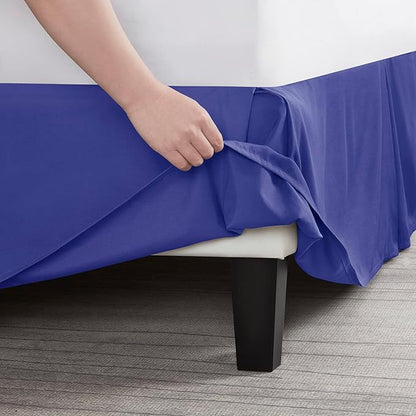 Nestl Royal Blue Bed Skirt Cal King Size - Cal King Bed Skirt 14 Inch Drop - Brushed Microfiber Bed Skirts - Hotel Quality Pleated Bed Skirt - Shrinkage & Fade Resistant