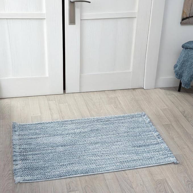 LUXE WEAVERS Solid Machine Woven Blue 2x3 Area Rug, Indoor Stain-Resistant Carpet