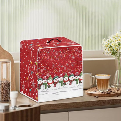 Christmas Snowflake Coffee Maker Cover Dust Protection with Top Handle Washable Portable Replacement