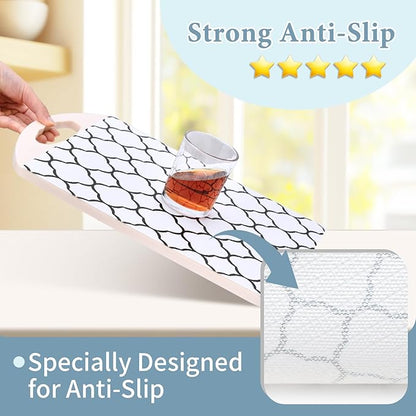 Shelf Drawer Liners for Kitchen Cabinets 17.3 x 236 Inches Non Adhesive Drawer Liner Thickened Refrigerator Liner Black Quatrefoil Strong Non-Slip Paper for Tool Box with Knife and Tape Measure