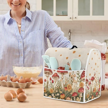 Mushroom Mixer Cover Compatible for 4.5-5 Quart Kitchen Mixer Modern Kitchen Appliance Dust Cover with Top Handle and Accessories Pocket, Home Decor 2025