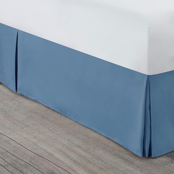 Nestl Blue Heaven Bed Skirt King Size - King Bed Skirt 14 Inch Drop - Brushed Microfiber Bed Skirts - Hotel Quality Pleated Bed Skirt - Shrinkage & Fade Resistant