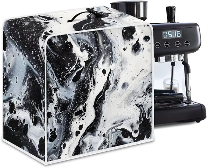 Marble Coffee Maker Cover Protector with Top Handle Washable Dustproof Small Kitchen Appliance Protector