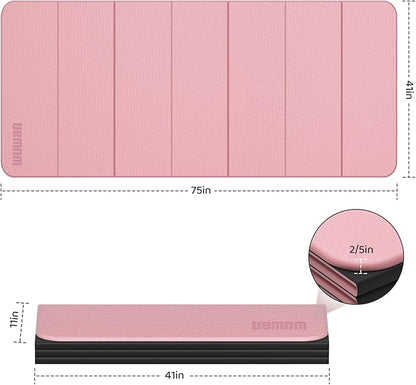Foldable Yoga Mat Thick 10mm-WUWAN Extra Large Exercise mat, TPE Material, Non-Slip Fitness Folding Mats Easy to Carry For Home Workout Travel Pilates