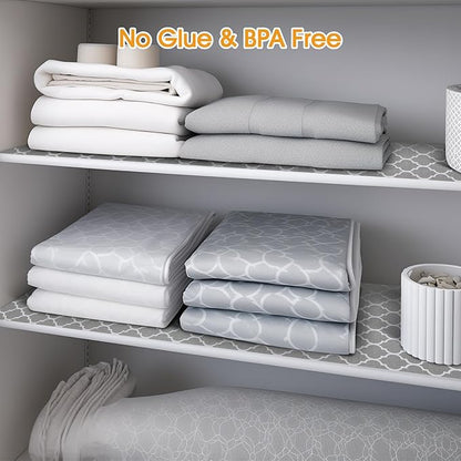 Shelf and Drawer Liner for Kitchen Cabinets Non-Adhesive, Strong Grip Non-Slip Thickened Cabinet Liners for Shelves, Waterproof Mats for Dresser Cupboard, Gray, 17 in x 20 Feet