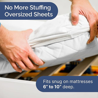 Cot Sheet Set 30” x 75” – Easy-Fit Cot Size Mattress Sheets – Ideal for Narrow Twin, Camper Bunk, RVs, Twin Bunks, Day Care and Camping Cots - Cot Size Fitted Sheet fits 6” to 10” Mattresses – White