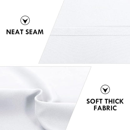 DWCN White Curtains for Living Room Thermal Insulated, Energy Saving & Noise Reducing Bedroom Curtains, White, W 70x L 63 Inch, Set of 2 Rod Pocket Curtain Panels