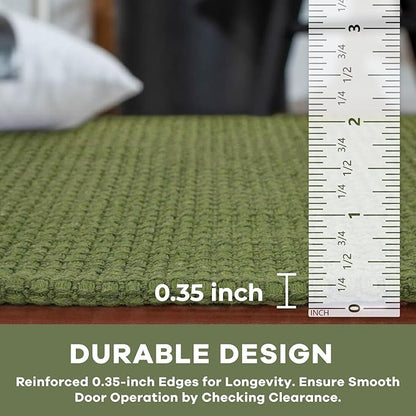 KOZYFLY Extra Long Runners for Hallways 3x18 ft Washable Kitchen Runner Non Slip Rubber Backed Hallway Rug Cotton Entryway Runner Rug Floor Carpet for Indoor Hall, Kitchen, Bright Green/Earthy Green
