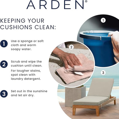 Arden Foam Outdoor Round Back Seat Cushion, 20 x 19, Made with ProFoam, Rain-Proof, Fade Resistant, Black Cabana Stripe