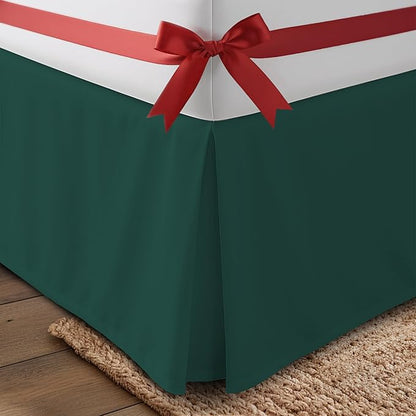 Utopia Bedding Queen Bed Skirt - Soft Quadruple Pleated Ruffle - Easy Fit with 16 Inch Tailored Drop - Hotel Quality, Shrinkage and Fade Resistant (Queen, Emerald)