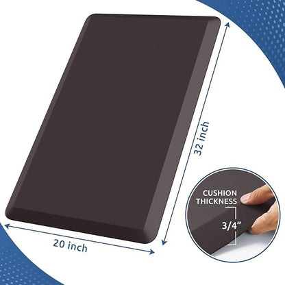 KitchenClouds Kitchen Mat Cushioned Anti Fatigue Rug 20"x32" Waterproof, Non Slip, Standing and Comfort Desk/Floor Mats for House Sink Office (Chocolate)