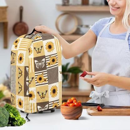 Plaid Butterfly Sunflower Blender Covers Food Processor Juicer Appliance Cover Waterproof Fabric Kitchen Appliance Covers Fits Most Models