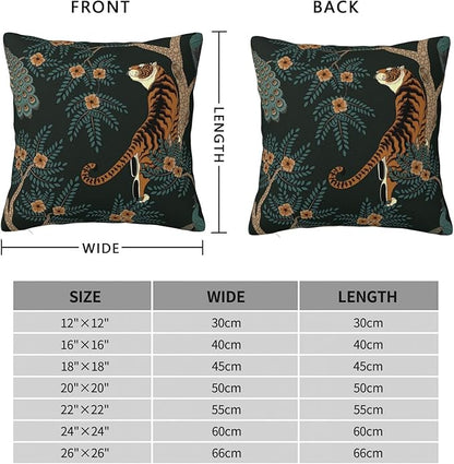 NBFKDO Pillow Cover,Tiger and Peacock (1) Throw Pillow Case Modern Cushion Cover Square Pillowcase Decoration for Sofa Bed Chair Car