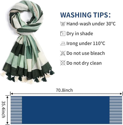 Scarf for Women Lightweight Soft Floral Leopard Printed Scarves Fall Winter Fashion Shawl Wrap with Fringe