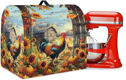 Stand Mixer Cover Rooster Sunflower Stand Mixer Dust Cover Kitchen Counter Food Processor Covers Dust Protection Stand Coffee Maker Home Kitchen Appliance Decor