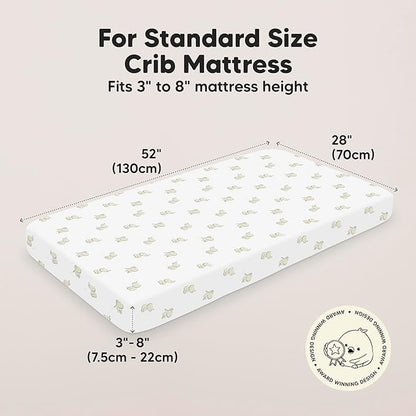 KeaBabies 2-Pack Baby Crib Sheets for Boys, Girls - 52x28 Viscose Derived from Bamboo Toddler Bed Sheets Neutral, Fitted Crib Mattress Cover for Standard Baby Bedding, Soft & Cozy (Elly)