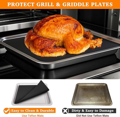 Air Fryer Liners Reusable Teflon Mats Compatible with Nuwave Bravo xl Air Fryer Toaster Smart Oven, Baking Sheet Liners AirFryer Accessories for Nuwave 12-in-1 30qt Oven, 5 Pcs, 9x13 inches