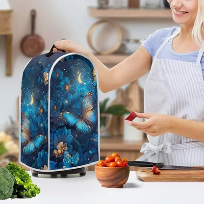 Blue Butterfly Blender Covers for Kitchen Food Processor Cover with Handle, Dust Covers for Kitchen Appliances Stand Mixer or Coffee Maker Appliance Cover for Household