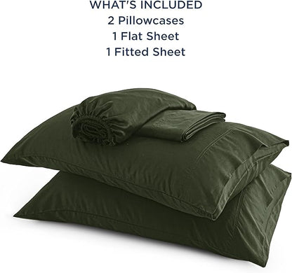 Bedsure King Size Sheets Set, Cooling Sheets for Hot Sleepers, Rayon Derived from Bamboo, Breathable & Soft, Deep Pocket Up to 16 Inches, Hotel Luxury Silky Bedding, Olive Green