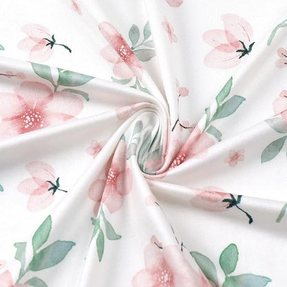 BROLEX Baby Fitted Crib Sheets: Kid Crib Sheets - Set of 2 for Toddler Standard Size Crib Mattress for Boys and Girls - Jersey Knit Crib Bed Sheets Pink Blossom