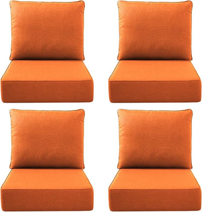Luxury Outdoor Seat Cushion Set-22 x 24 x 6 Inch Outdoor Chair Cushions with Water Resistant & Removable Cover Outdoor Cushions for Patio Furniture Chair Sofa Couch