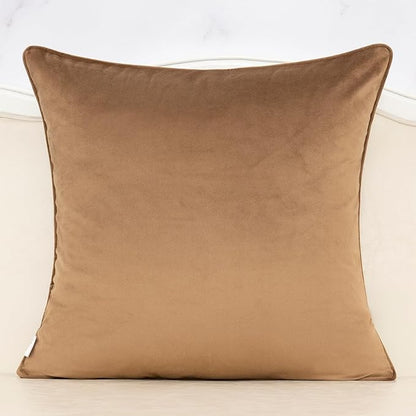 Alerfa Brown Floral Throw Pillow Cover 20 x 20 Inch Cut Velvet Sqaure Luxury Decorative Pillow Cover for Couch Living Room Bedroom