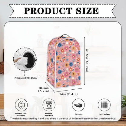 Blender Dust Cover Stand Mixer or Coffee Maker Appliance Cover, Anti Fingerprint Polyester Dust Proof Stain Resistant Blender Cover for Home Kitchen, Pink Floral Blossom