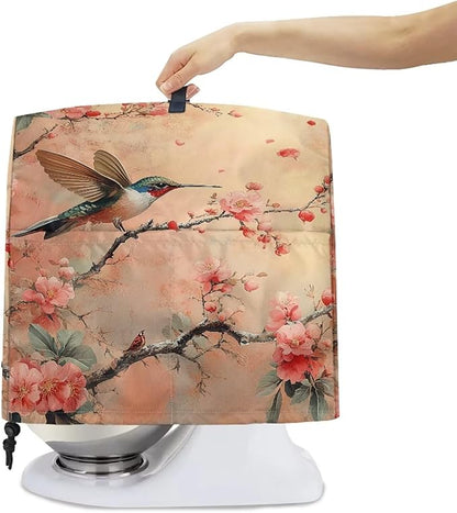 Hummingbird with Flower Mixer Covers Washable Stand Mixer Dust Cover Fit Kitchen Aid Mixer 4.5-8 Quart Home Kitchen Small Appliance Protector