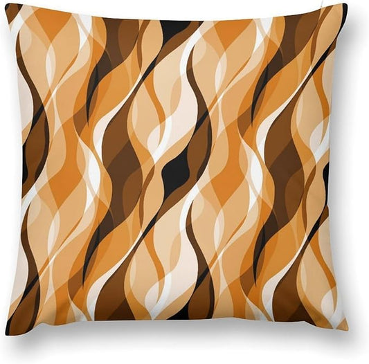 Orange Throw Pillow Covers Modern Abstract Burnt Orange Striped Decorations for Bedroom Living Room Farmhouse Sofa Pillows Bed Couch 22x22 Inch