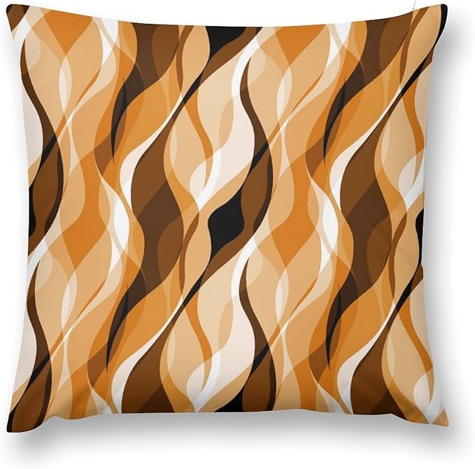 Orange Throw Pillow Covers Modern Abstract Burnt Orange Striped Decorations for Bedroom Living Room Farmhouse Sofa Pillows Bed Couch 18x18 Inch