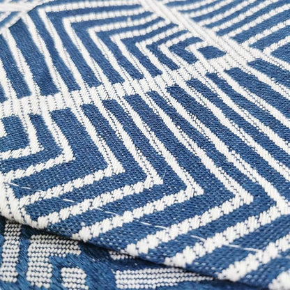 Simple Bedside Table Tassel Cover Cloth, Nightstand Tablecloth Cover Towel, Suitable for Bedside Table TV Microwave Washing Machine Refrigerator Dust Cover (15.7 * 35.4 inches,Geometric Blue)
