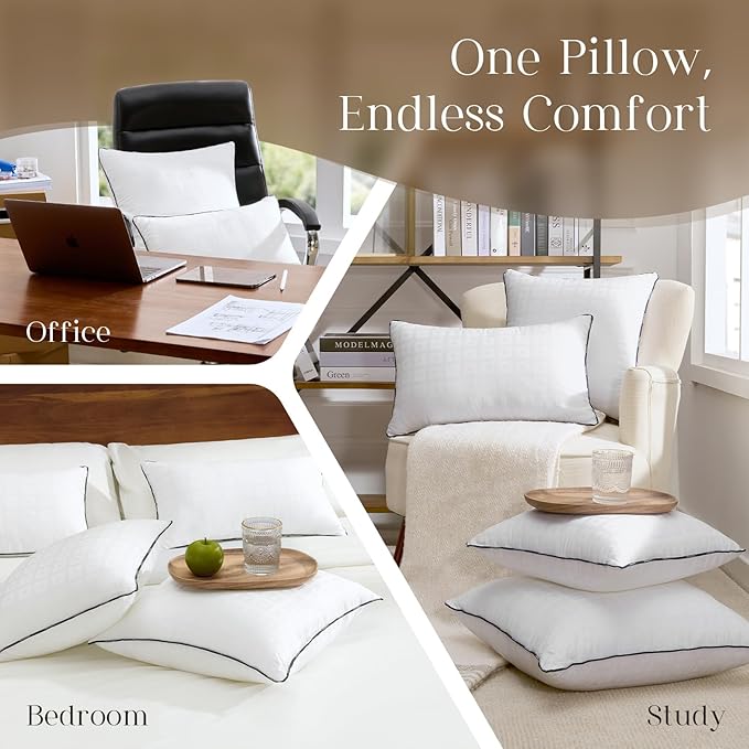 Phantoscope 20x20 Pillow Inserts, Decorative Throw Pillow Inserts with 100% Cotton Jacquard Cover, Virgin Fiber Pillow Sham Stuffer, Square Couch Cushion Pillows, Pack of 1, 20x20 Inch