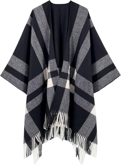 Breezy Lane Women's Shawl Wraps Warm Poncho Ruana Wrap Cardigan