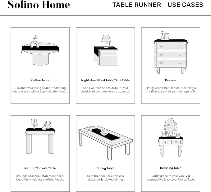 Solino Home Linen Purple Table Runner 36 Inches - Classic Hemstitch, 100% Pure Linen Coffee Table Runner 14 x 36 Inch Ideal for Dresser Tables - Winter, Holiday, Christmas
