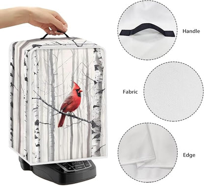 Christmas Cardinal Coffee Maker Cover for Kitchen Counter, Washable Small Appliance Covers with Handle