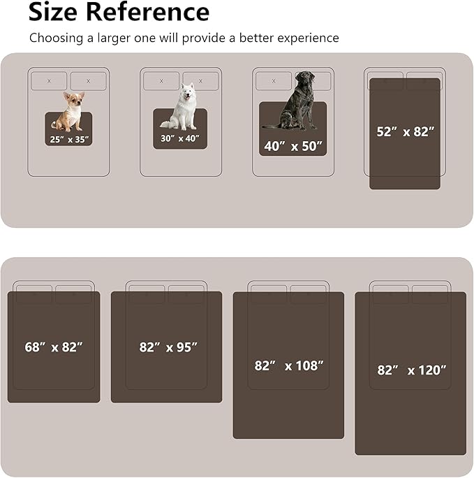 Waterproof Blanket for Bed, Leak Proof Dog Couch Blankets Reversible, Pet Throw Sofa Furniture Protector Machine Washable-82 x120,Light Brown+Dark Brown