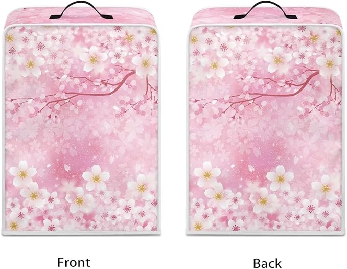 Mumeson Cherry Blossom Coffee Maker Cover, Universal Waterproof and Dustproof Pouch with Dual Handle for Home, Garage, Office