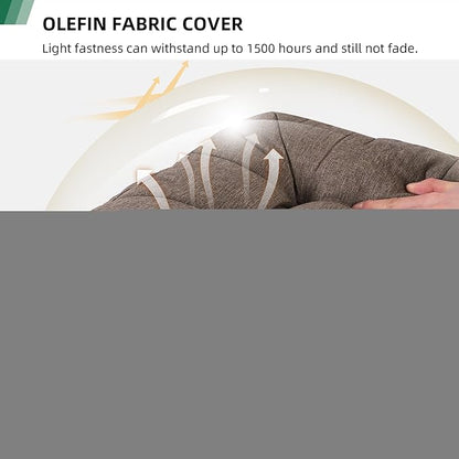 RACE LEAF 17" x 17" Patio Chair Cushions Brown - Outdoor/Indoor Tufted Memory Foam Chair Pads Set of 2, Water-Resistant Olefin Chair Seat Cushion Non-Slip Backing
