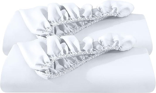 Bare Home 2-Pack Fitted Bottom Sheets California King - Premium 1800 Ultra-Soft Wrinkle Resistant Microfiber - Deep Pocket (Cal King, White)