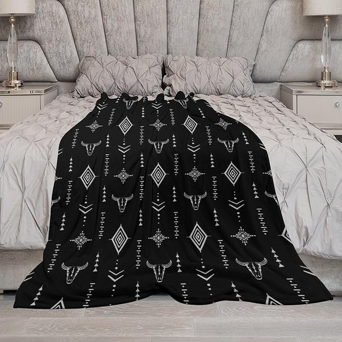 Southwest Blanket, Soft Native Tribal Vintage Abstract Ethnic Pattern Blanket Ethnic Aztec Print Throw Blanket for Couch Sofa 40"x50"